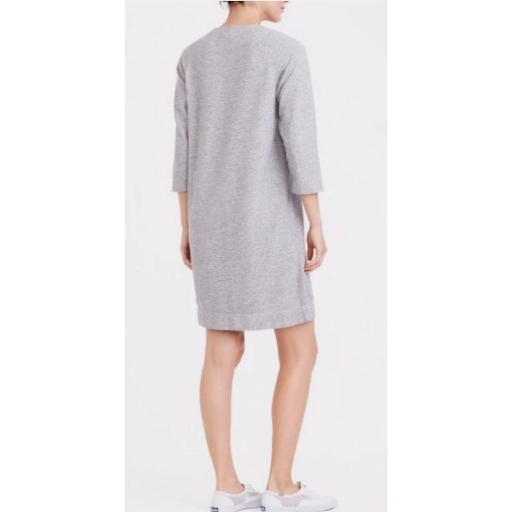 Jcrew Factory 3/4 Sleeve Sweatshirt Dress Light Gray Size XS - Picture 2 of 12